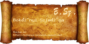 Bokányi Szimóna névjegykártya